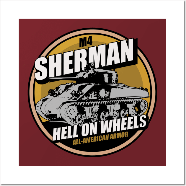 WW2 M4 Sherman Tank Wall Art by TCP